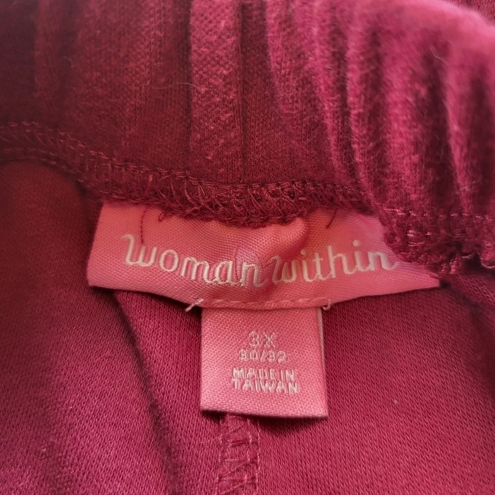 Woman Within Purple Workout Pants for Gym Or Leisure Women's Size 3X